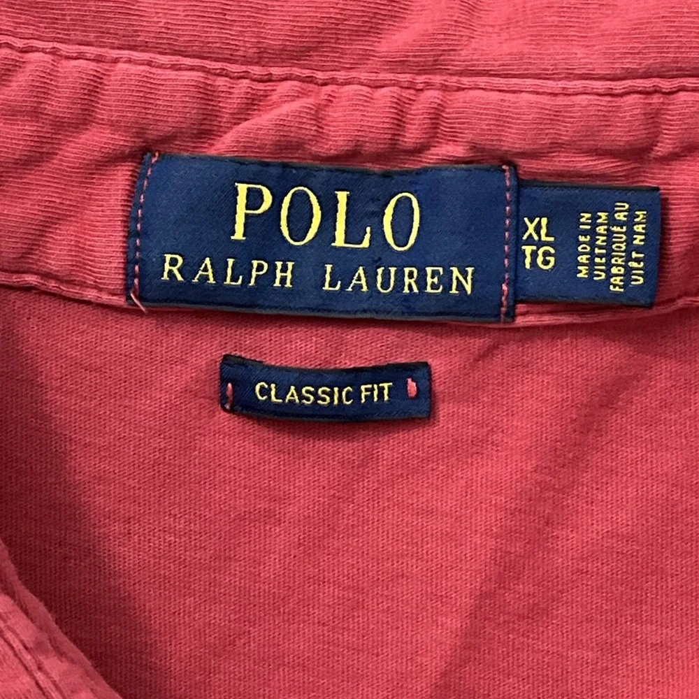 Polo Ralph Lauren Short Sleeve Polo Shirt Mens XL Classic Fit Red Cotton